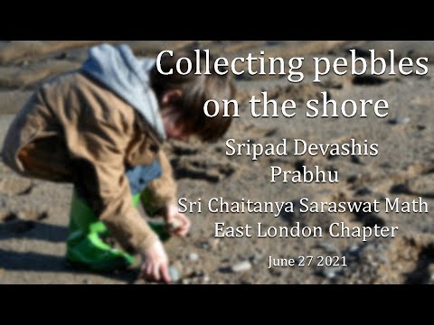 Collecting pebbles on the shore